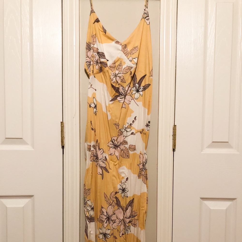 Amuse society yellow and floral dress